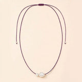 Purple Pearl Silk Necklace