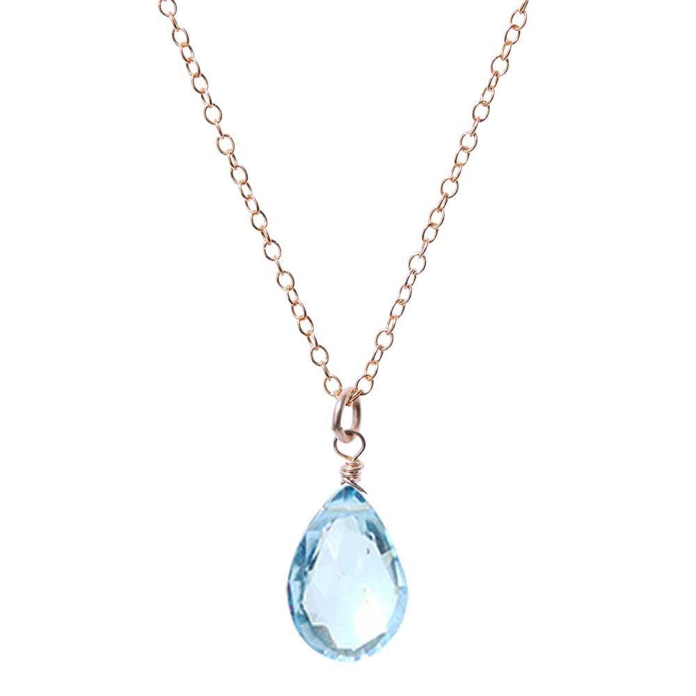 Rose Gold-fill Aquamarine necklace, Rose Gold-fill Aquamarine gemstone necklace, Rose Gold-fill Aquamarine birthstone necklace
