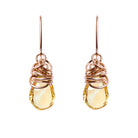 Rose Gold-fill Citrine earrings, Rose Gold-fill Citrine gemstone earrings, Rose Gold-fill Citrine birthstone earrings
