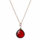 Rose Gold-fill Garnet necklace, Rose Gold-fill Garnet gemstone necklace, Rose Gold-fill Garnet birthstone necklace