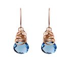 Rose Gold-fill London Blue Topaz earrings, Rose Gold-fill London Blue Topaz gemstone earrings, Rose Gold-fill London Blue Topaz birthstone earrings