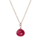 Rose Gold-fill Ruby necklace, Rose Gold-fill Ruby gemstone necklace, Rose Gold-fill Ruby birthstone necklace