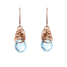 Handmade Swiss Topaz dangle earrings in Rose Gold-fill for perfect birthstone gift