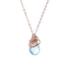 Rose gold-fill Aquamarine necklace, Rose gold-fill Aquamarine gemstone necklace, Rose gold-fill Aquamarine birthstone necklace