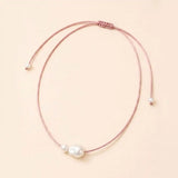 Rose Pearl Silk Necklace