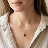 Handmade designer pendant necklace layering variant--Gold-fill variant--Sterling-silver variant--Ruby