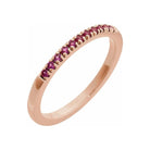 Ruby-Birthstone Stackable Band-14K rose gold