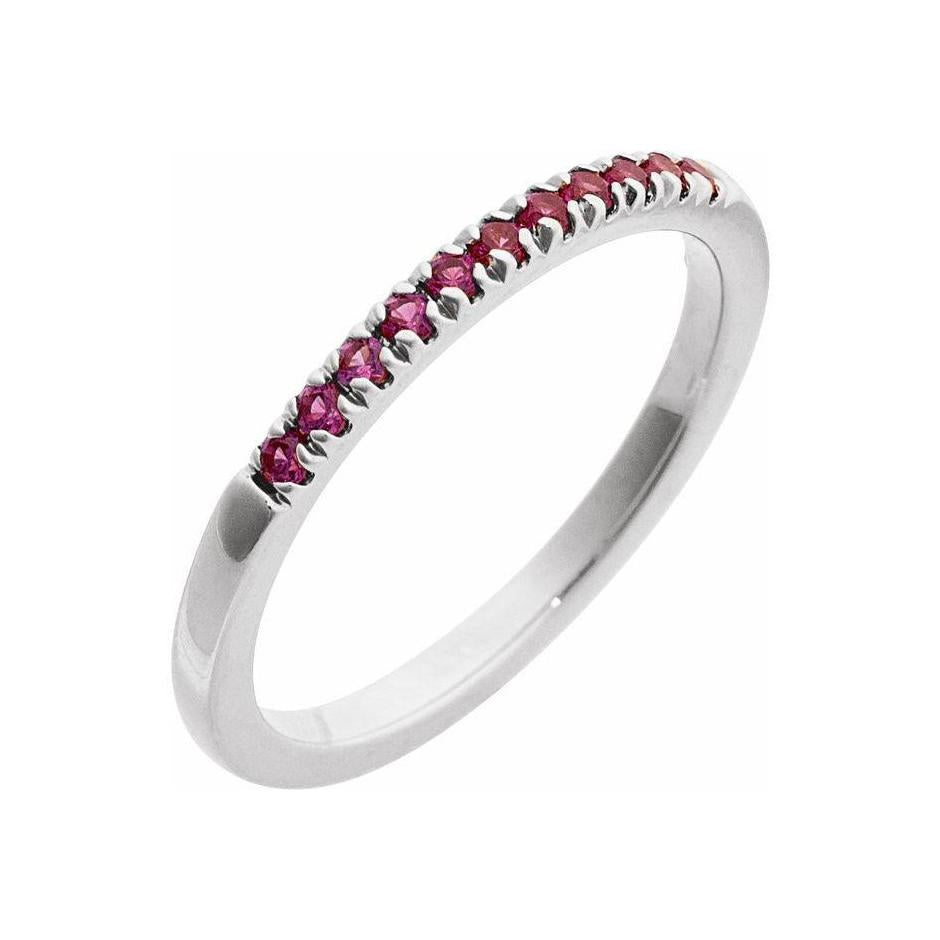 Ruby-Birthstone Stackable Band-14K white gold variant--Ruby variant--14K-white-gold