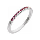Ruby-Birthstone Stackable Band-14K white gold