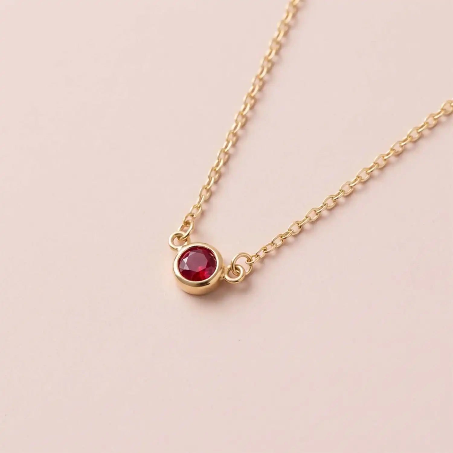 Bezel-Set Ruby Necklace