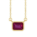 East West Emerald-Cut 14K yellow gold Necklace in Ruby variant--14K-yellow-gold variant--Ruby