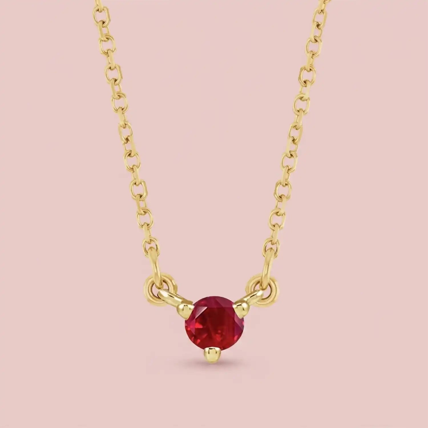 Mini ruby necklace in 14K gold  variant--14K-rose-gold,  variant--14K-yellow-gold,  variant--14K-white-gold, variant--Sterling-silver
