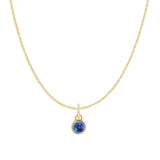Sapphire birthstone necklace, crafted in 14K gold with a vivid birthstone centerpiece variant--14K-yellow-gold variant--Sapphire