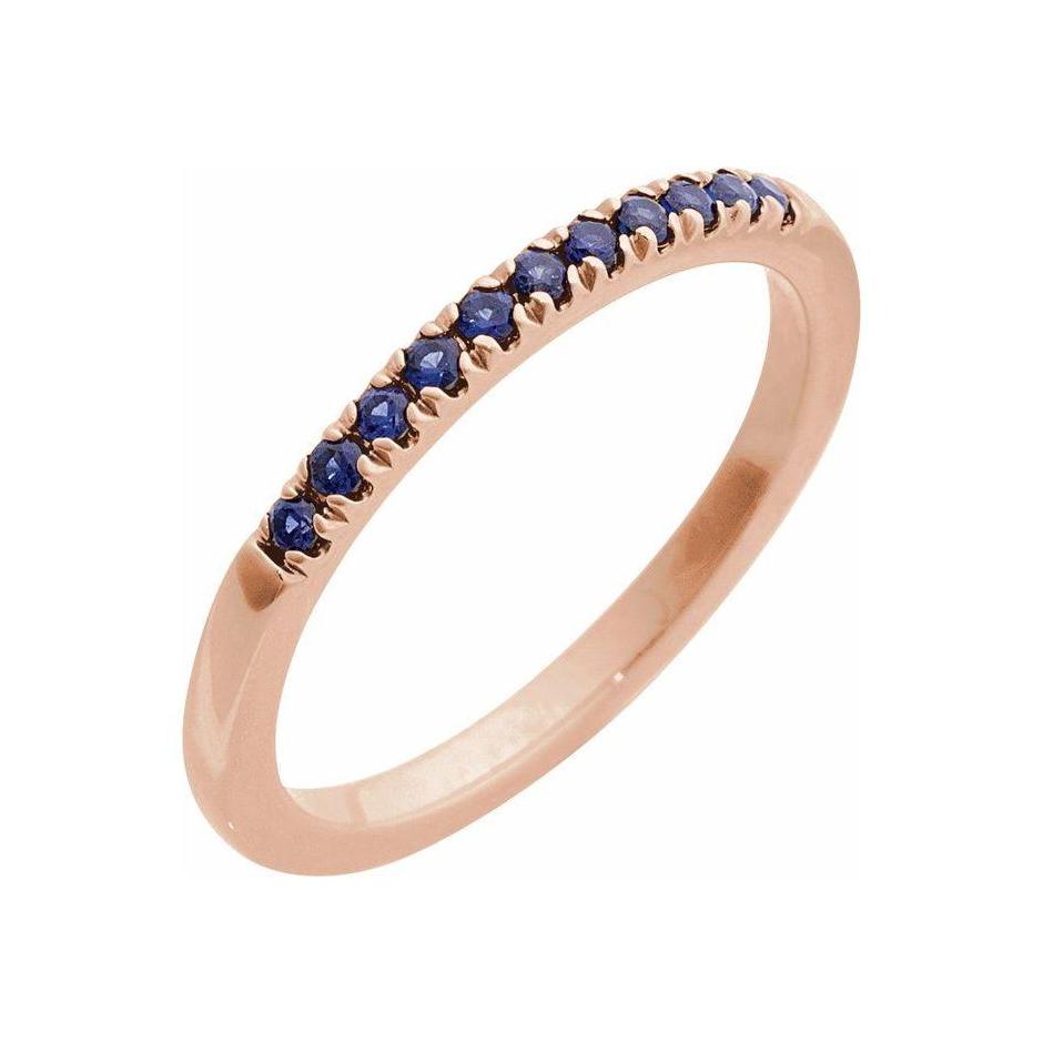 Sapphire-Birthstone Stackable Band-14K rose gold