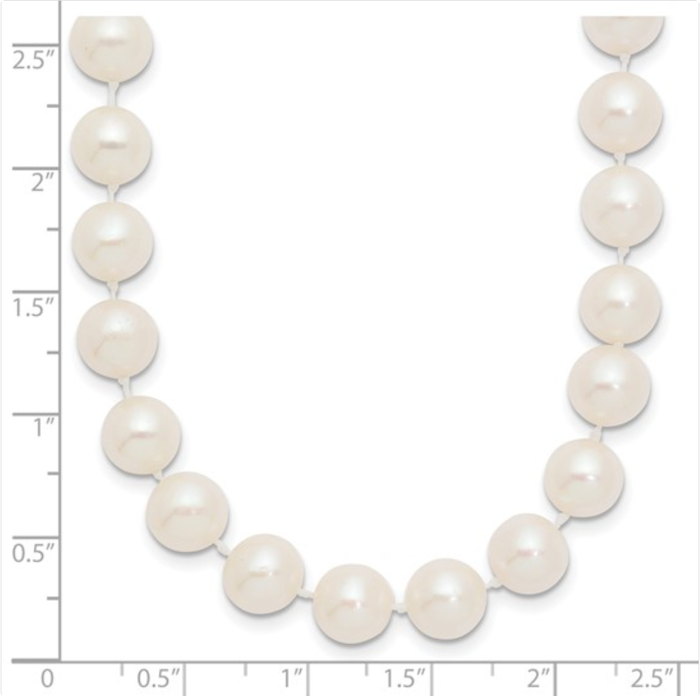 Knotted strand of 8-9mm freshwater pearls