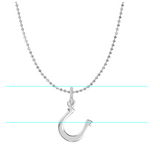 Sterling horse shoe charm necklace
