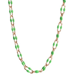 Green Enamel Gold-fill Necklace