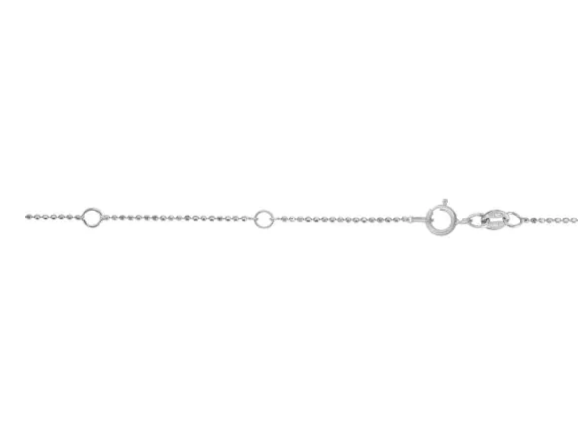 10K white gold Diamond Cut Bead Chain 16-18in Long