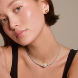 Silver Beaded Pearl Choker