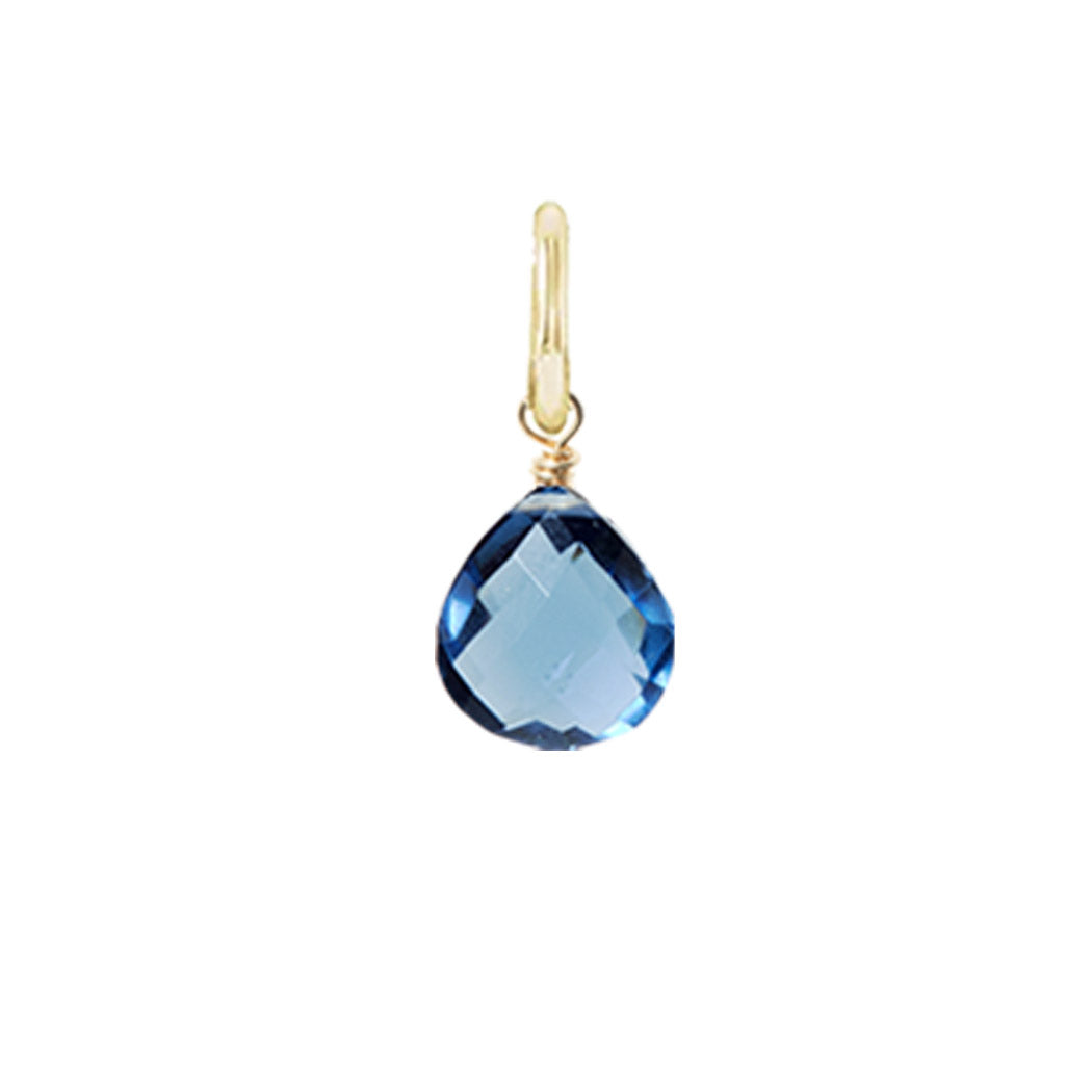 6mm london topaz drop charm designed in gold-fill, perfect for custom jewelry creation.