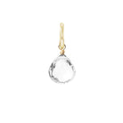 gold-fill-wrapped white topaz briolette charm in 6mm, ideal for meaningful gemstone jewelry.
