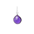 Gift-ready Small Sterling silver Amethyst briolette charm USA
