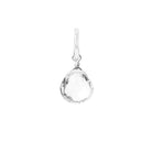 6mm white topaz drop charm designed in sterling silver, perfect for custom jewelry creation.