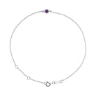 Sterling silver Amethyst bracelet featuring a bezel-set birthstone creating the most adorable birthstone bracelet