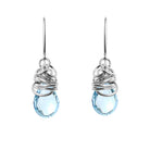 Handmade Aquamarine dangle earrings in Sterling silver for perfect birthstone gift