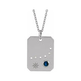 sterling silver necklace with dotted star pattern forming the Capricorn constellation design. variant--Sterling-silver
