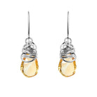 Handmade Citrine dangle earrings in Sterling silver for perfect birthstone gift