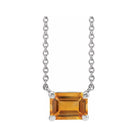 Elegant emerald-cut citrine pendant in sterling silver‚Äîrefined birthstone necklace with timeless appeal