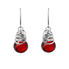 Sterling silver Garnet earrings, Sterling silver Garnet gemstone earrings, Sterling silver Garnet birthstone earrings
