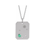 Sterling silver Libra constellation necklace with diamonds and birthstone on gold chain(Sep-23---Oct-22) variant--Libra variant--Sterling-silver