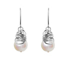 Handmade Pearl dangle earrings in Sterling silver for perfect birthstone gift