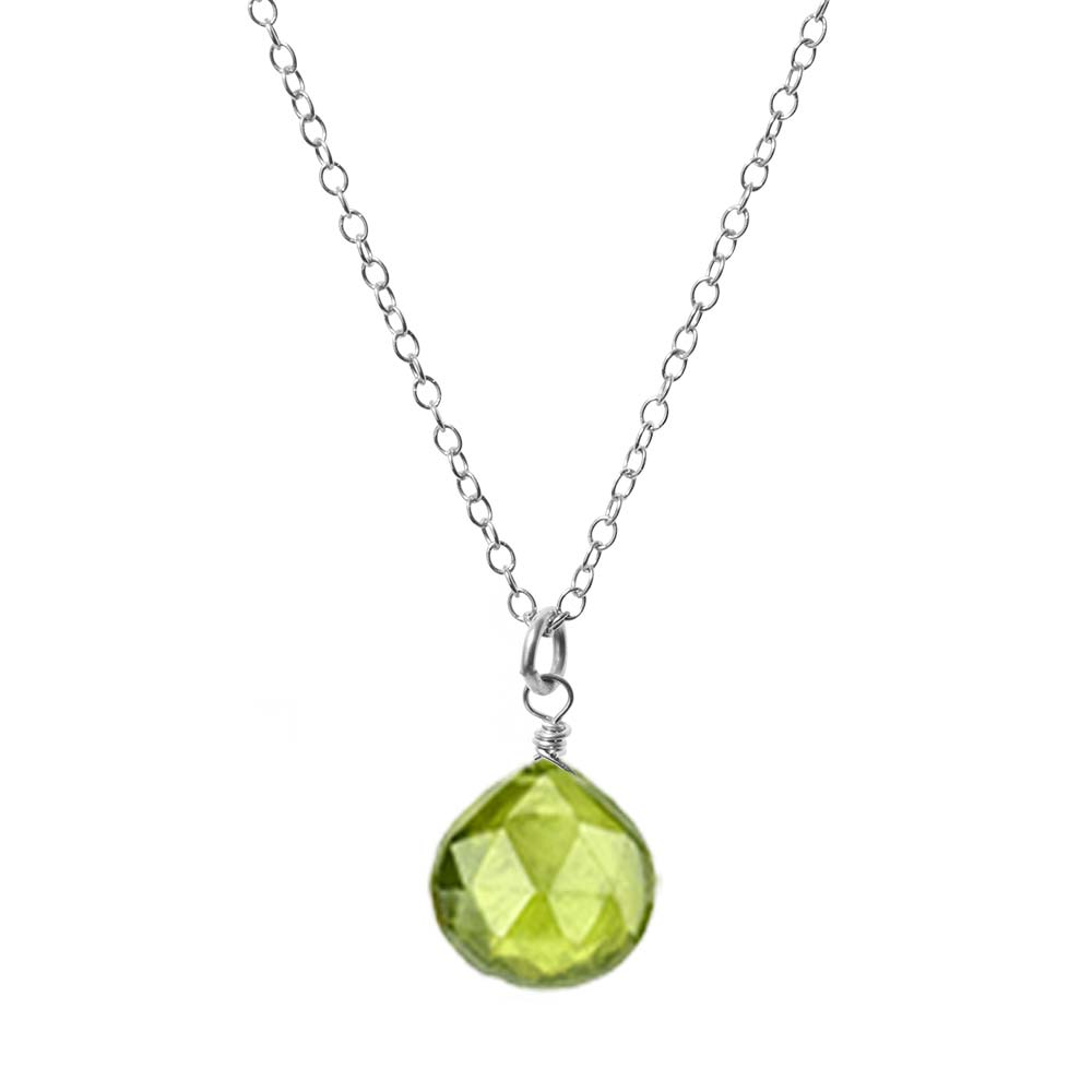 Sterling silver Peridot necklace, Sterling silver Peridot gemstone necklace, Sterling silver Peridot birthstone necklace