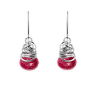 Handmade Ruby dangle earrings in Sterling silver for perfect birthstone gift