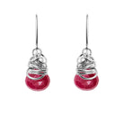 Sterling silver Ruby earrings, Sterling silver Ruby gemstone earrings, Sterling silver Ruby birthstone earrings
