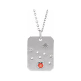 Sterling silver Taurus constellation necklace with diamonds and birthstone on gold chain(Apr-20---May-20) variant--Taurus variant--Sterling-silver