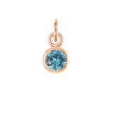 Ethically sourced 3mm zircon set in a sleek bezel charm for December gifting variant--14K-white-gold