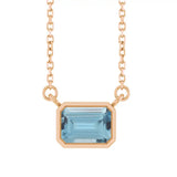 East West Emerald-Cut 14K rose gold Necklace in Swiss Topaz variant--14K-rose-gold variant--Swiss-topaz