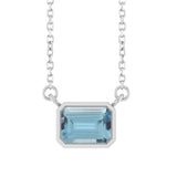 December birthstone necklace with east-west setting in white gold variant--14K-white-gold variant--Swiss-topaz