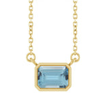 East West Emerald-Cut 14K yellow gold Necklace in Swiss Topaz variant--14K-yellow-gold variant--Swiss-topaz
