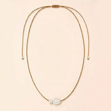 Camel Pearl Silk Necklace