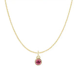 Tourmaline birthstone necklace, simple and elegant charm necklace to mark a special month variant--14K-yellow-gold variant--Tourmaline