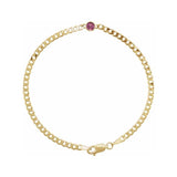 Tourmaline link bracelet in solid gold with 5mm ethically sourced stone variant--Tourmaline