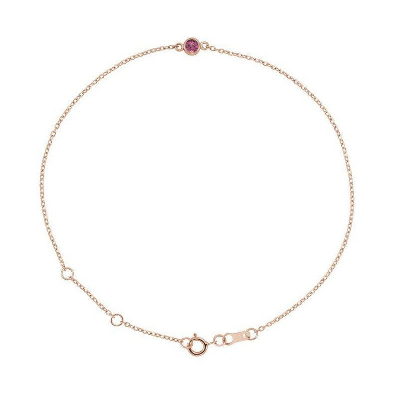 Tourmaline / Oct 14K rose gold bracelet, Tourmaline / Oct 14K rose gold birthstone bracelet, Tourmaline / Oct 14K rose gold gemstone bracelet