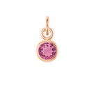 Tourmaline birthstone charm in 14k rose gold — vibrant personalized jewelry for October birthdays.