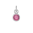 Tourmaline birthstone charm in 14k white gold — colorful October gemstone jewelry.