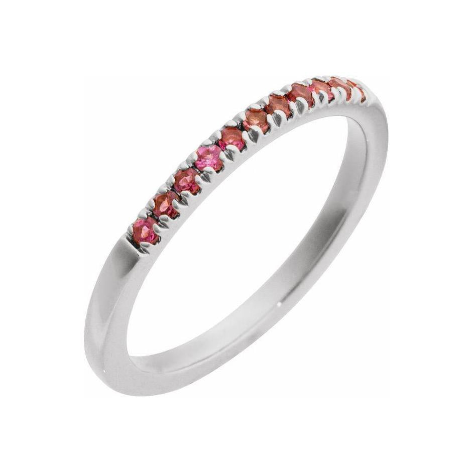 Tourmaline-Birthstone Stackable Band-14K white gold